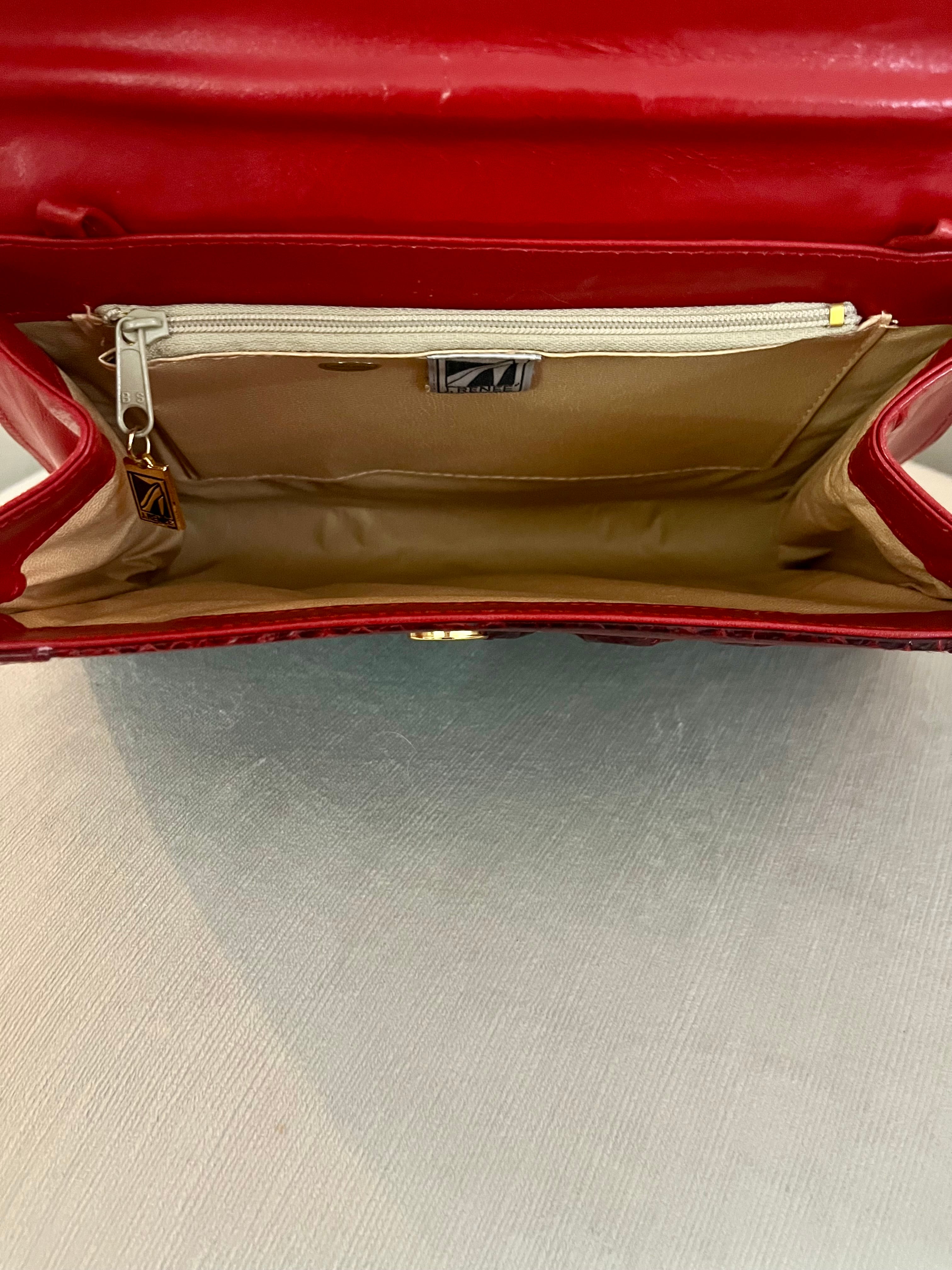 Genuine Red Python Leather Clutch & Crossbody Bag – Exotic Snakeskin Envelope