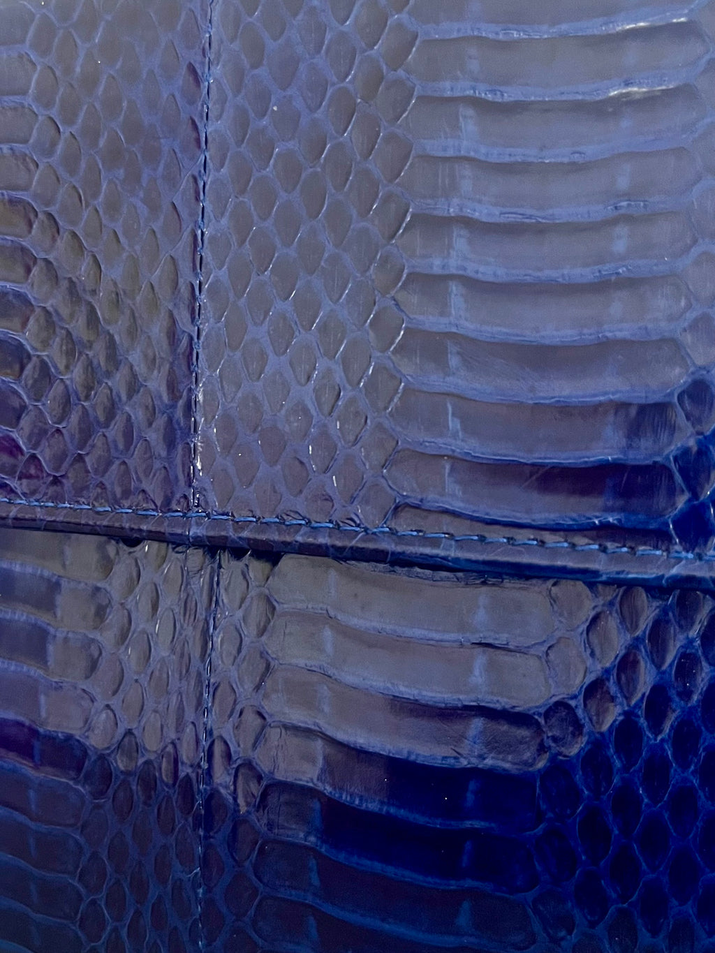 Genuine Navy Python Clutch – Midnight Blue Exotic Snakeskin Envelope