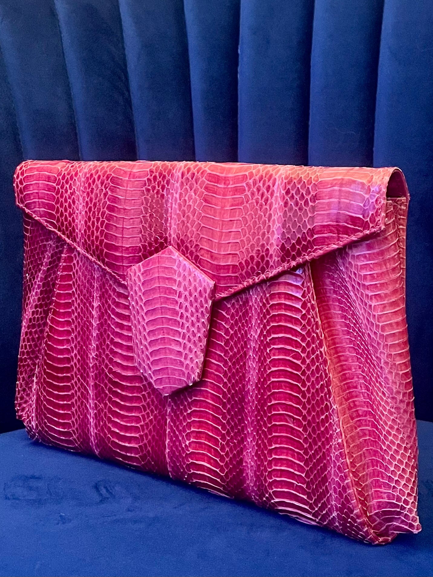 J. Renee Fuchsia Genuine Snakeskin Clutch & Crossbody Bag