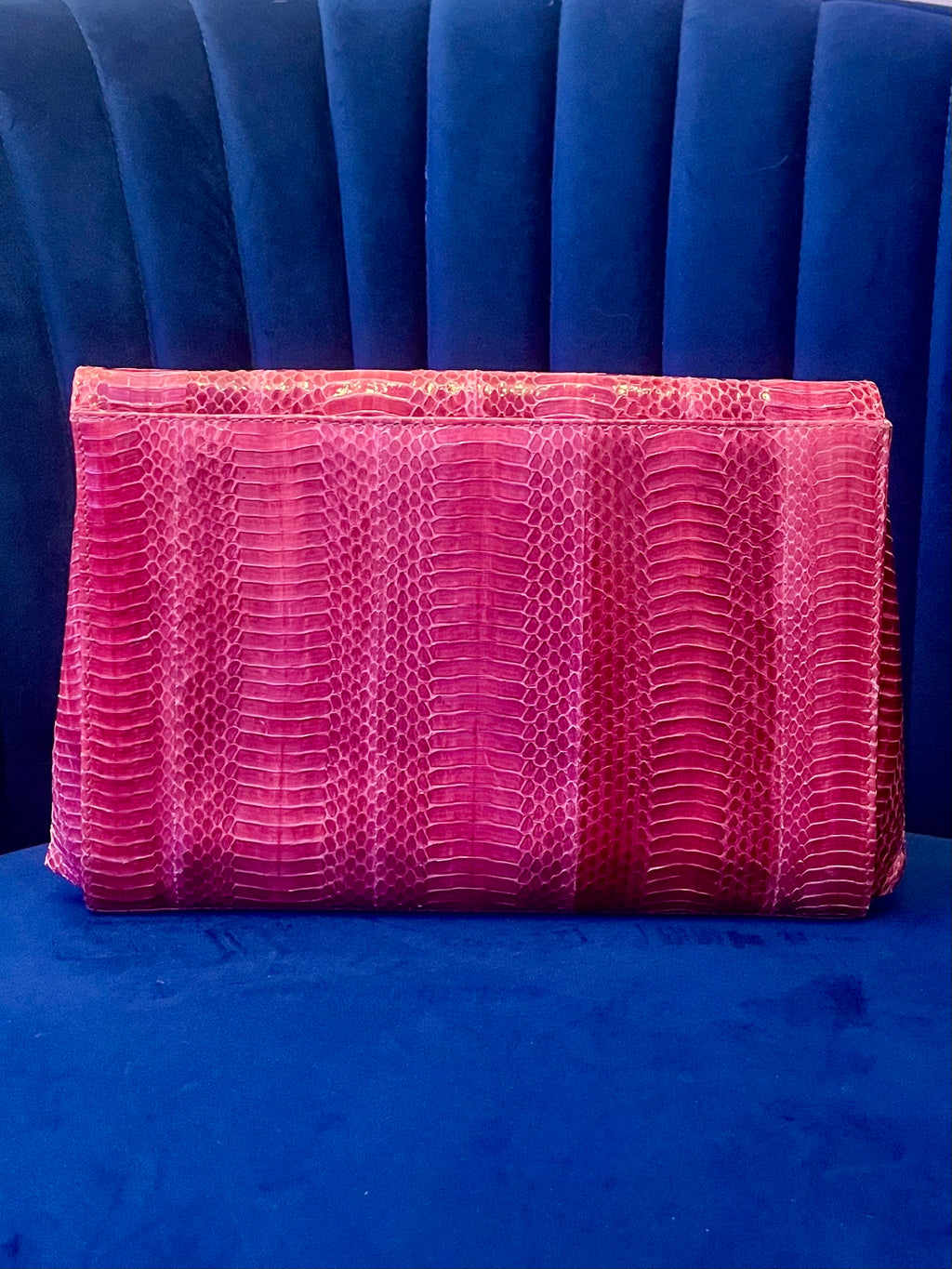 J. Renee Fuchsia Genuine Snakeskin Clutch & Crossbody Bag