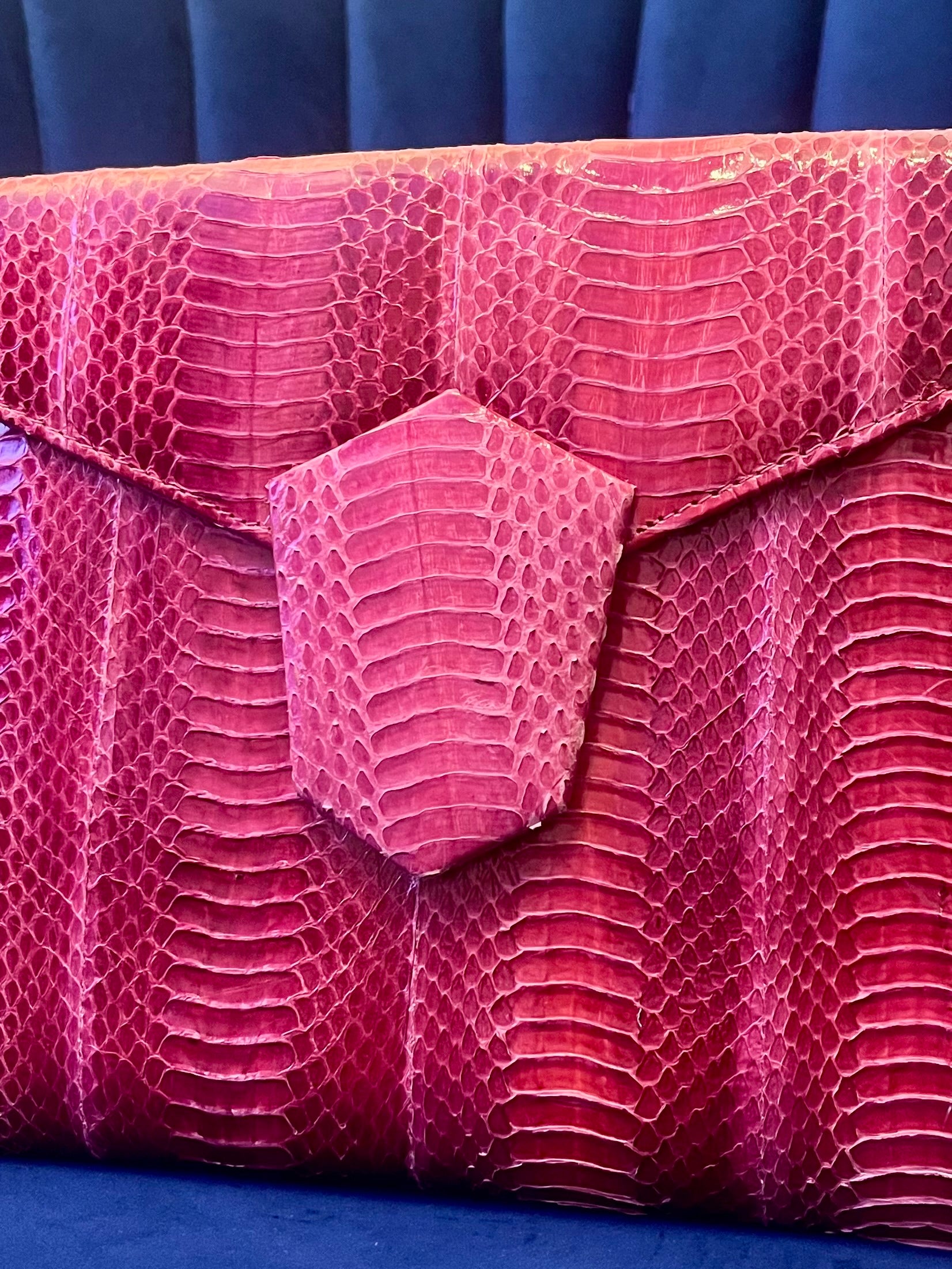 J. Renee Fuchsia Genuine Snakeskin Clutch & Crossbody Bag