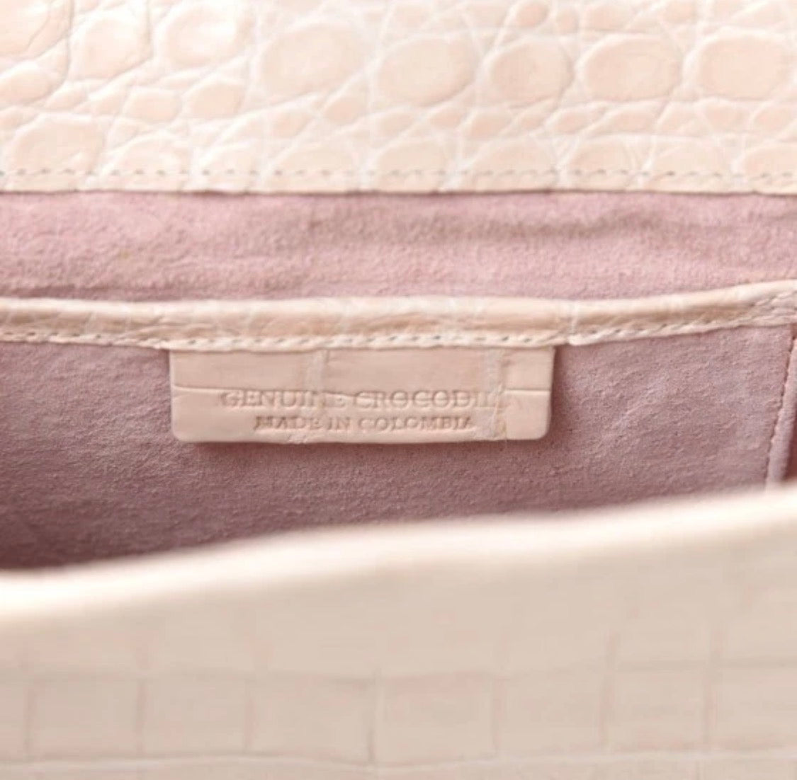 Nancy Gonzalez Blush Pink & Black Caiman Crocodile Butterfly Clutch / Crossbody