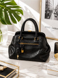 Dolce & Gabbana Genuine Black Python Satchel, Luxe Exotic Snakeskin Top Handle — designer exotic leather handbag silhouette