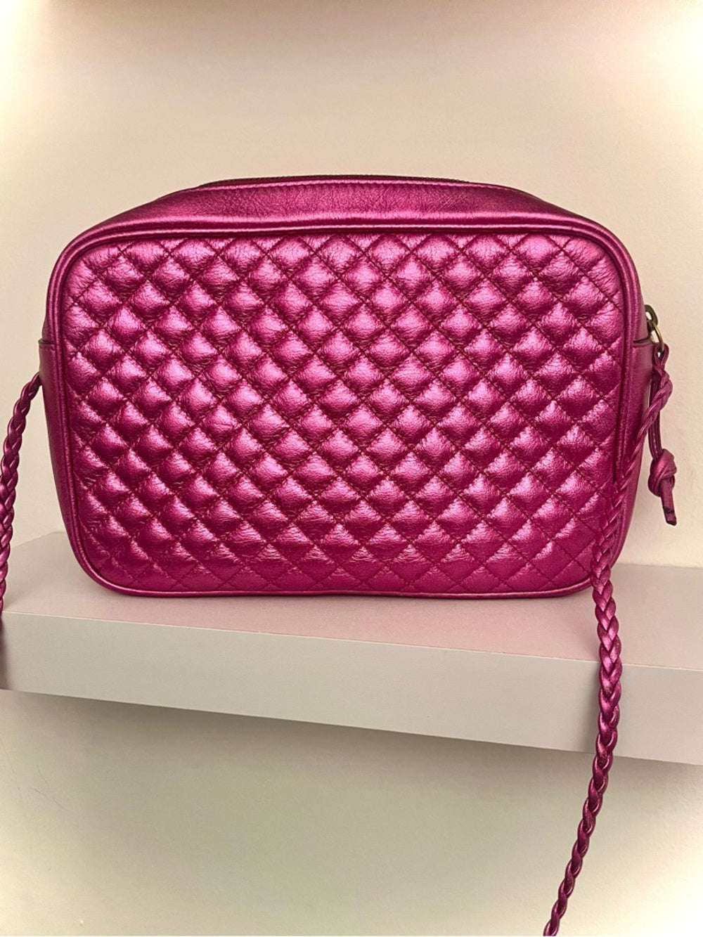 Gucci Metallic Fuchsia Quilted Trapuntata + Card Holder Set Style - GG Marmont — collectible accessory profile