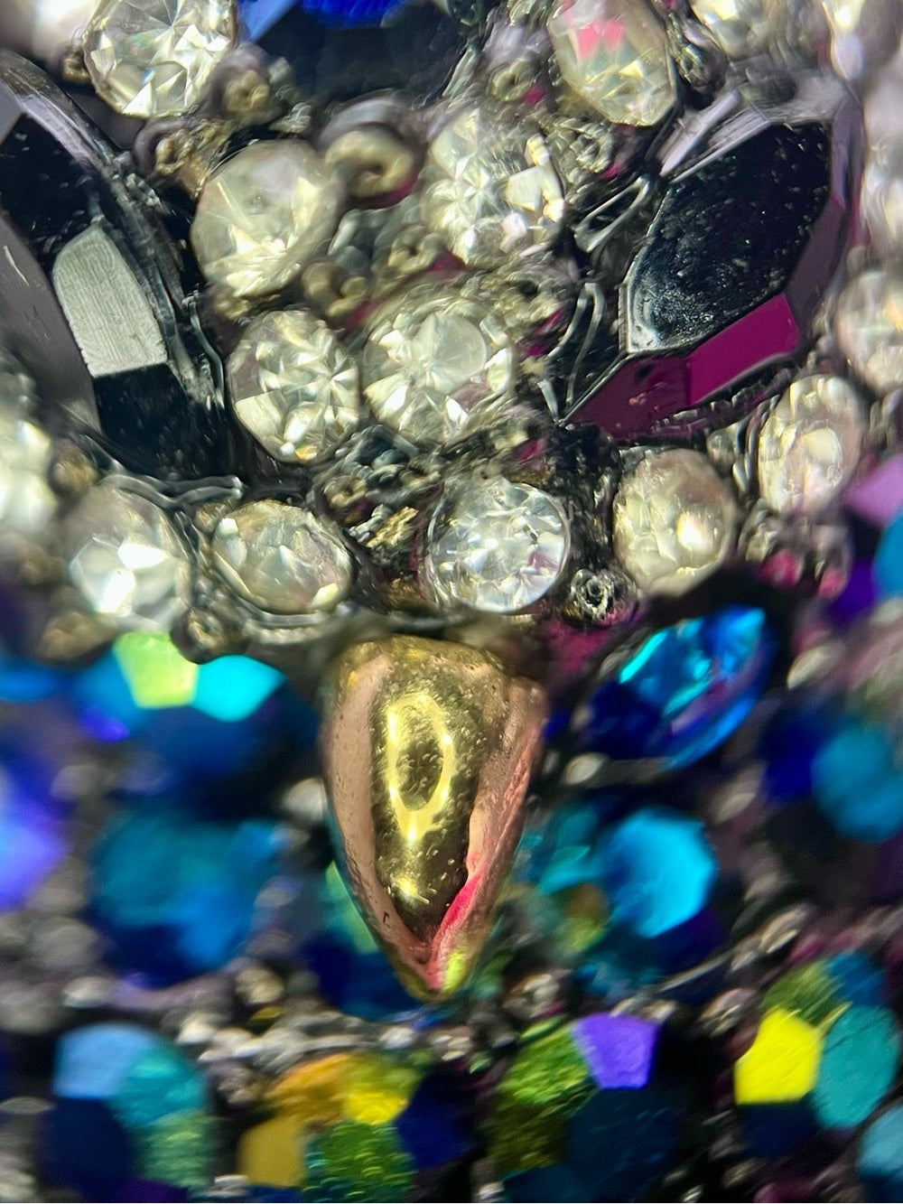 Juicy Couture Pave Crystal Owl Charm - Multicolor Stones with Gold Tone — three dimensional collectible charm design