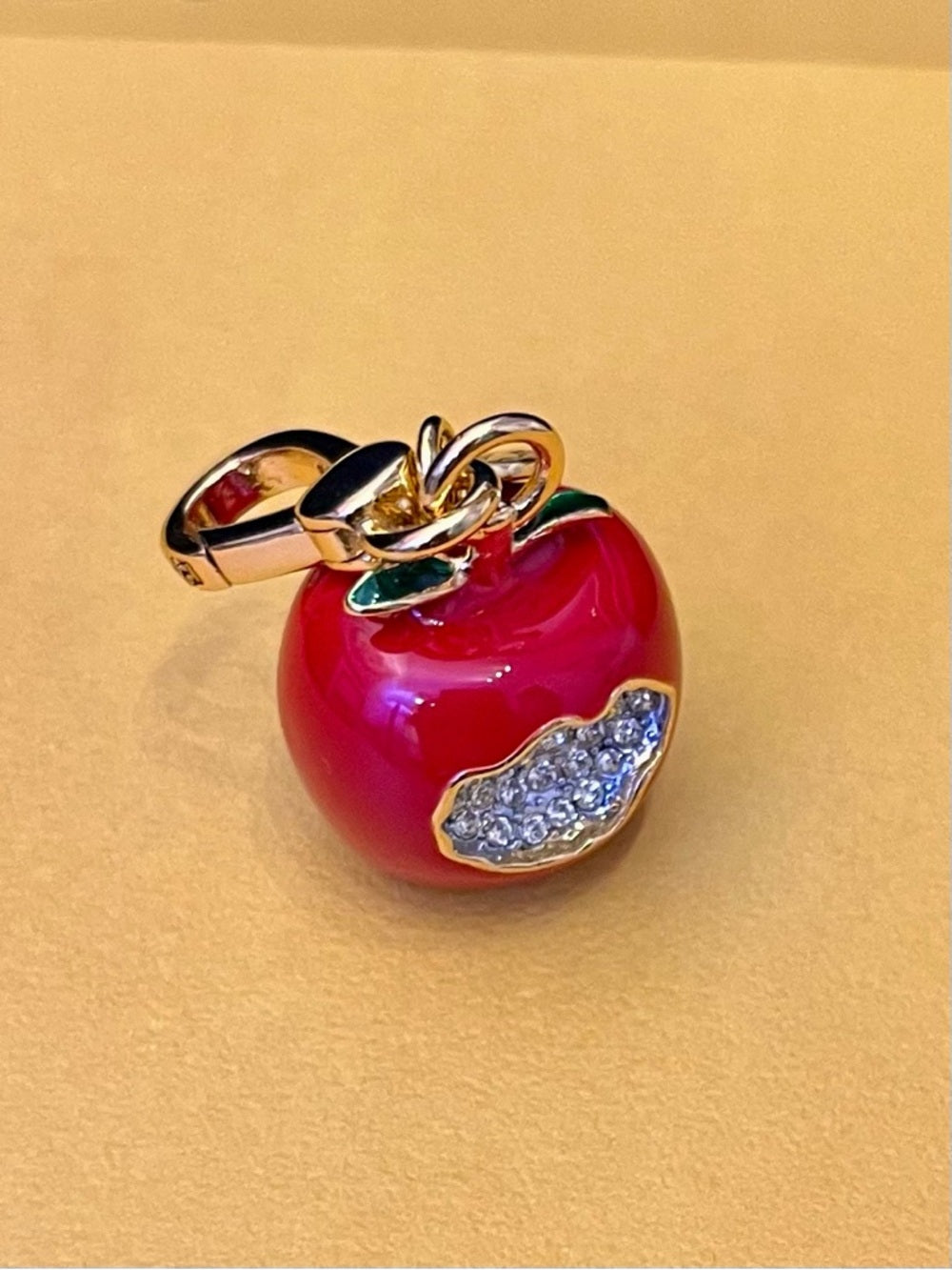 Juicy Couture Red Enamel Apple Charm with Crystal Pavé Bite Limited Edition 2012 — designer charm crystal pave craftsmanship
