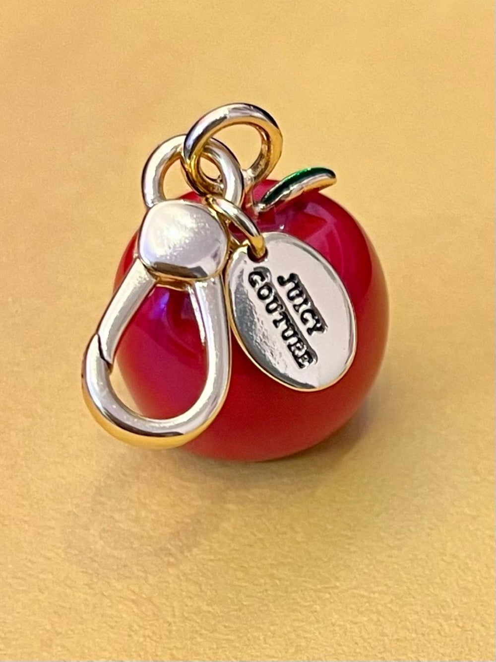 Juicy Couture Red Enamel Apple Charm with Crystal Pavé Bite Limited Edition 2012 — miniature charm figurine color detail