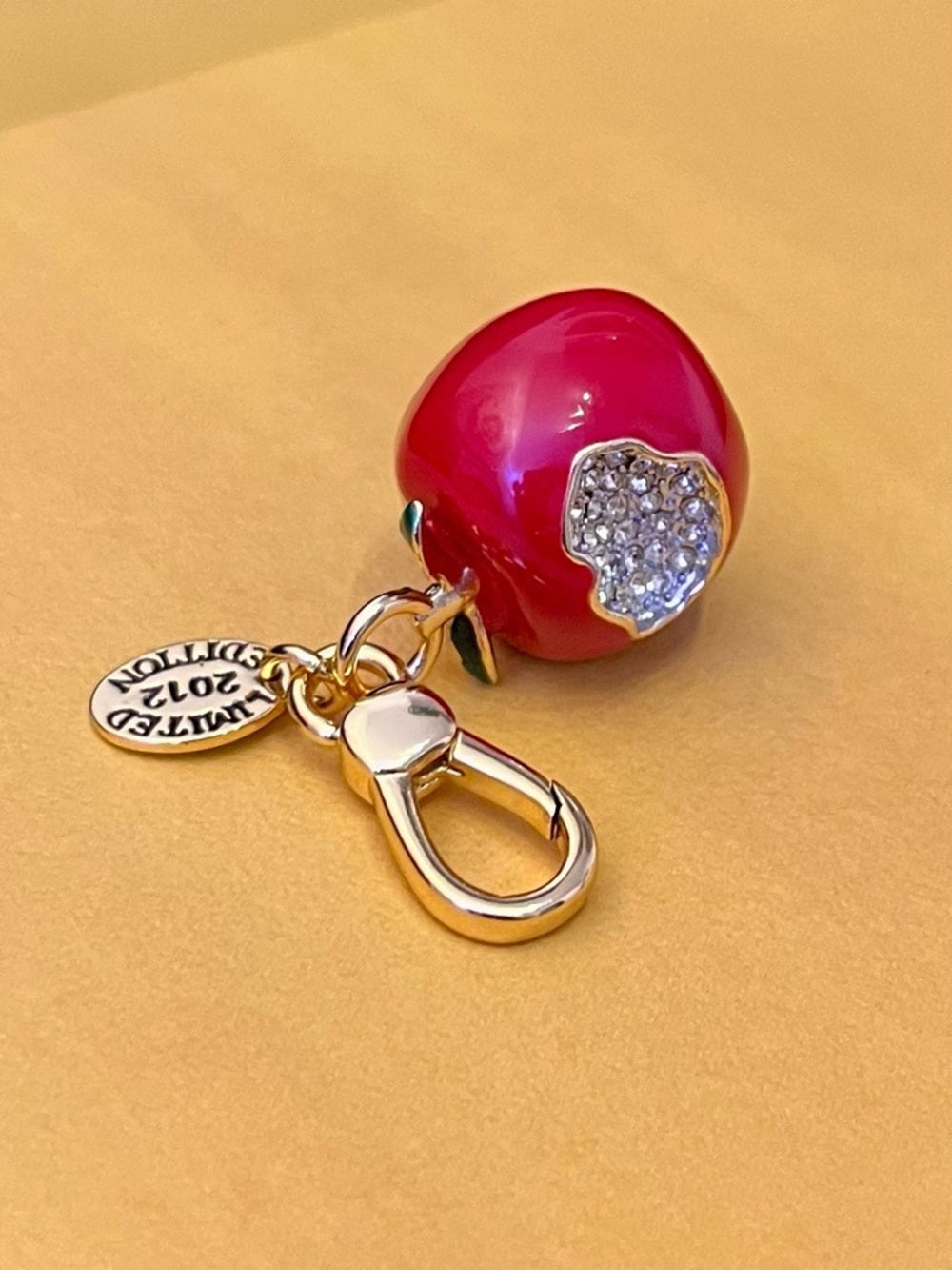 Juicy Couture Red Enamel Apple Charm with Crystal Pavé Bite Limited Edition 2012 — three dimensional collectible charm design