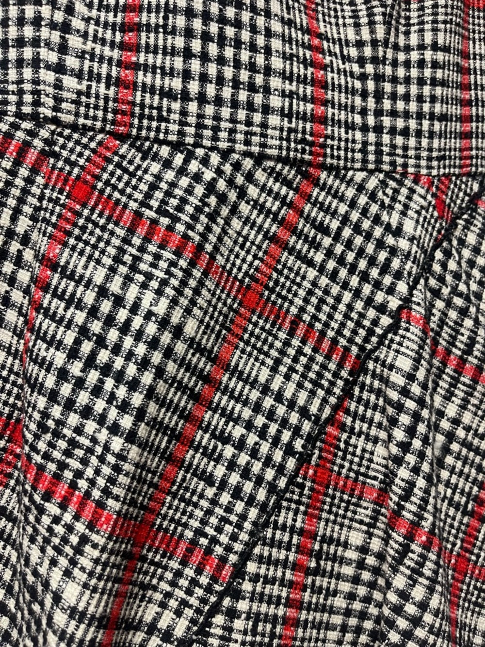 Oscar de la Renta Tartan Tweed Midi Dress Belted Asymmetric Hem Dress