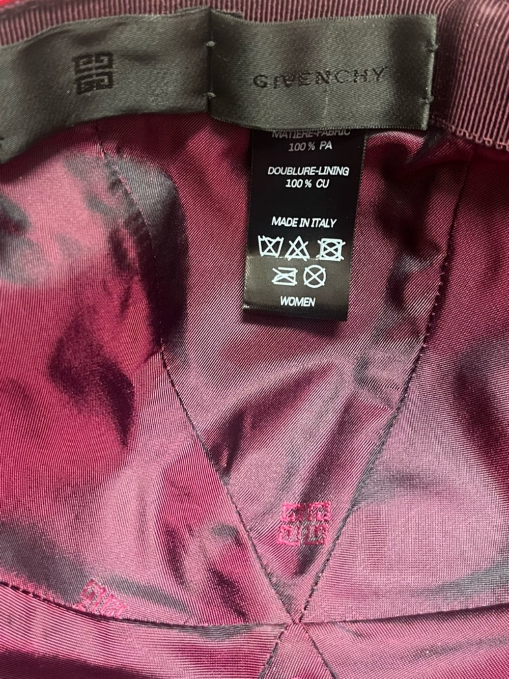 Givenchy Satin Cap - Fuchsia Pink
