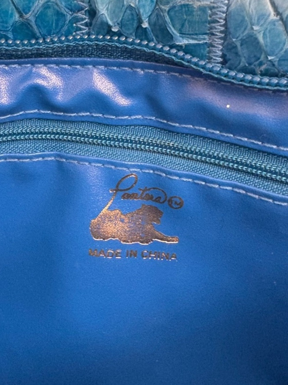 Cobalt Blue Snakeskin Quilted Clutch | Exotic Python Statement Bag