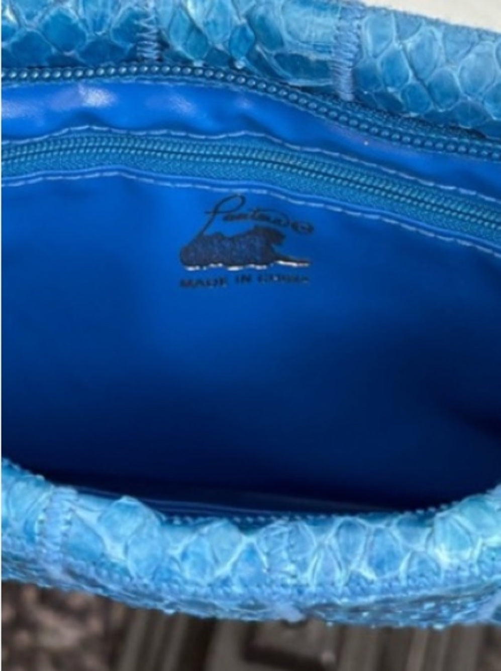 Cobalt Blue Snakeskin Quilted Clutch | Exotic Python Statement Bag