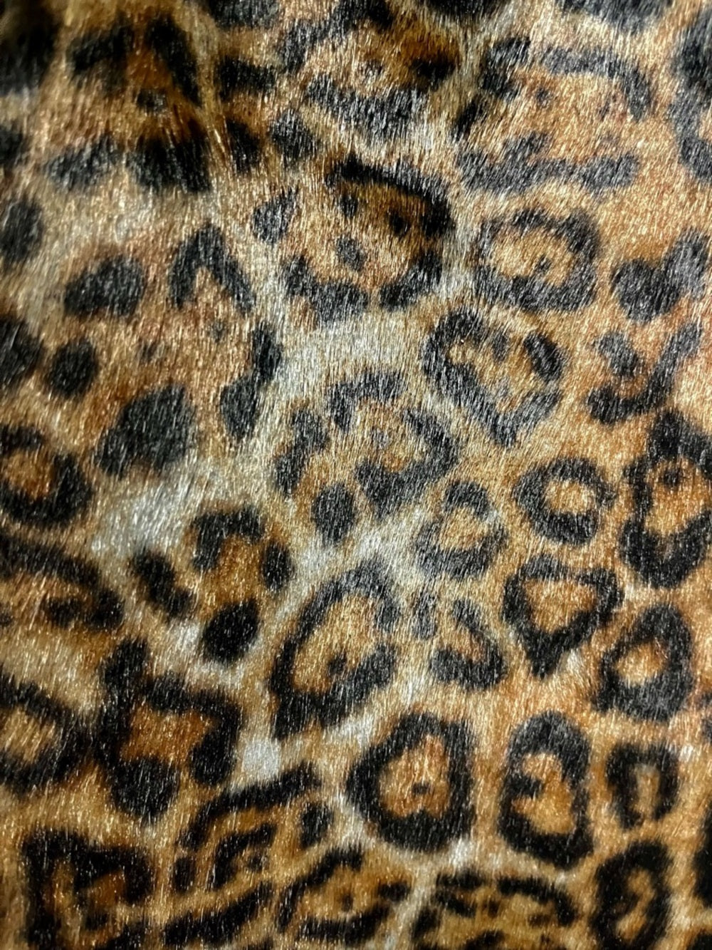 La Fiorentina Reversible Faux Fur Leopard & Black Leather Long Maxi Trench Coat — garment side drape and proportions