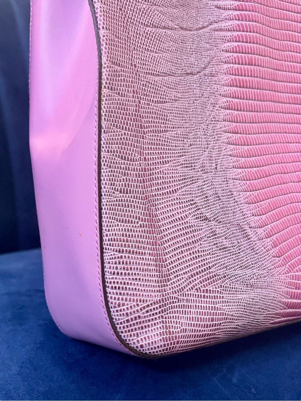 Salvatore Ferragamo Pink Tejus Lizard & Leather Vintage Structured Tote Bag — signature designer hardware and metalwork