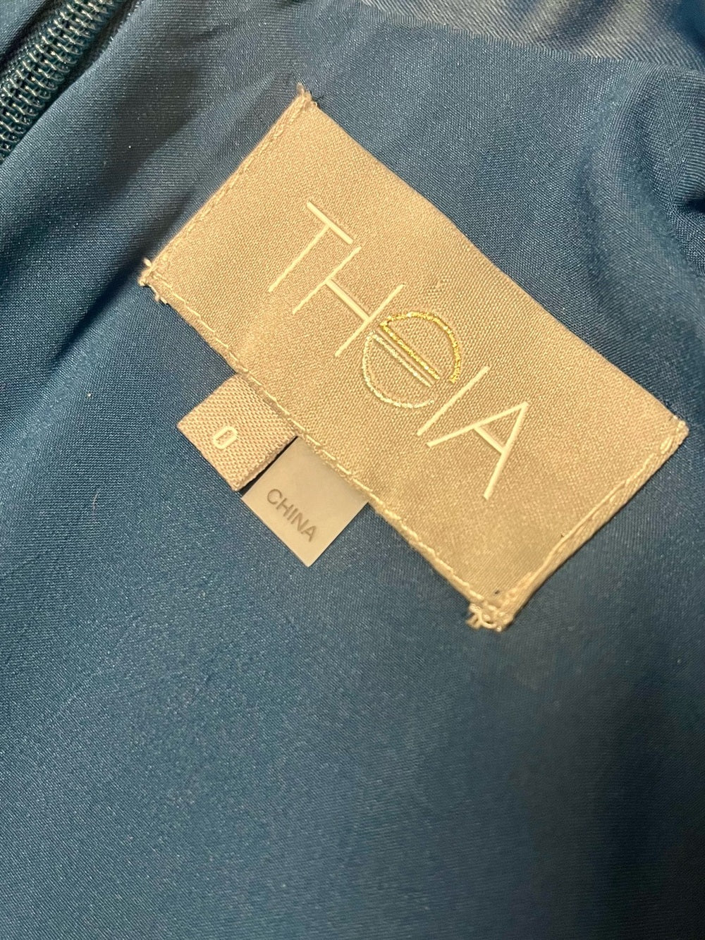 Theia Jodi Satin Wrap Shirtdress in Deep Teal Draped Waist Midi Dress - Size 0 — statement outfit shape and movement