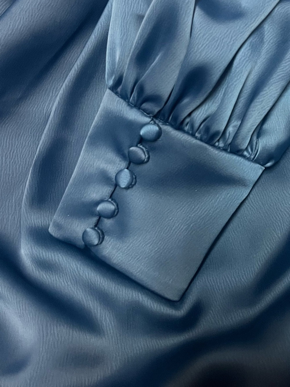 Theia Jodi Satin Wrap Shirtdress in Deep Teal Draped Waist Midi Dress - Size 0 — fashion color and fabric detail